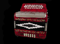 34 Button/12 Bass Three Switch Diatonic Accordion Stripe Colors available in: