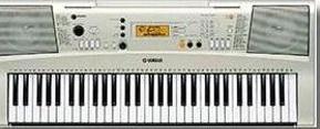 The PSR-E313 has a touch-sensitive keyboard, so it responds more like a piano, and a very easy to use 2-track recorder.